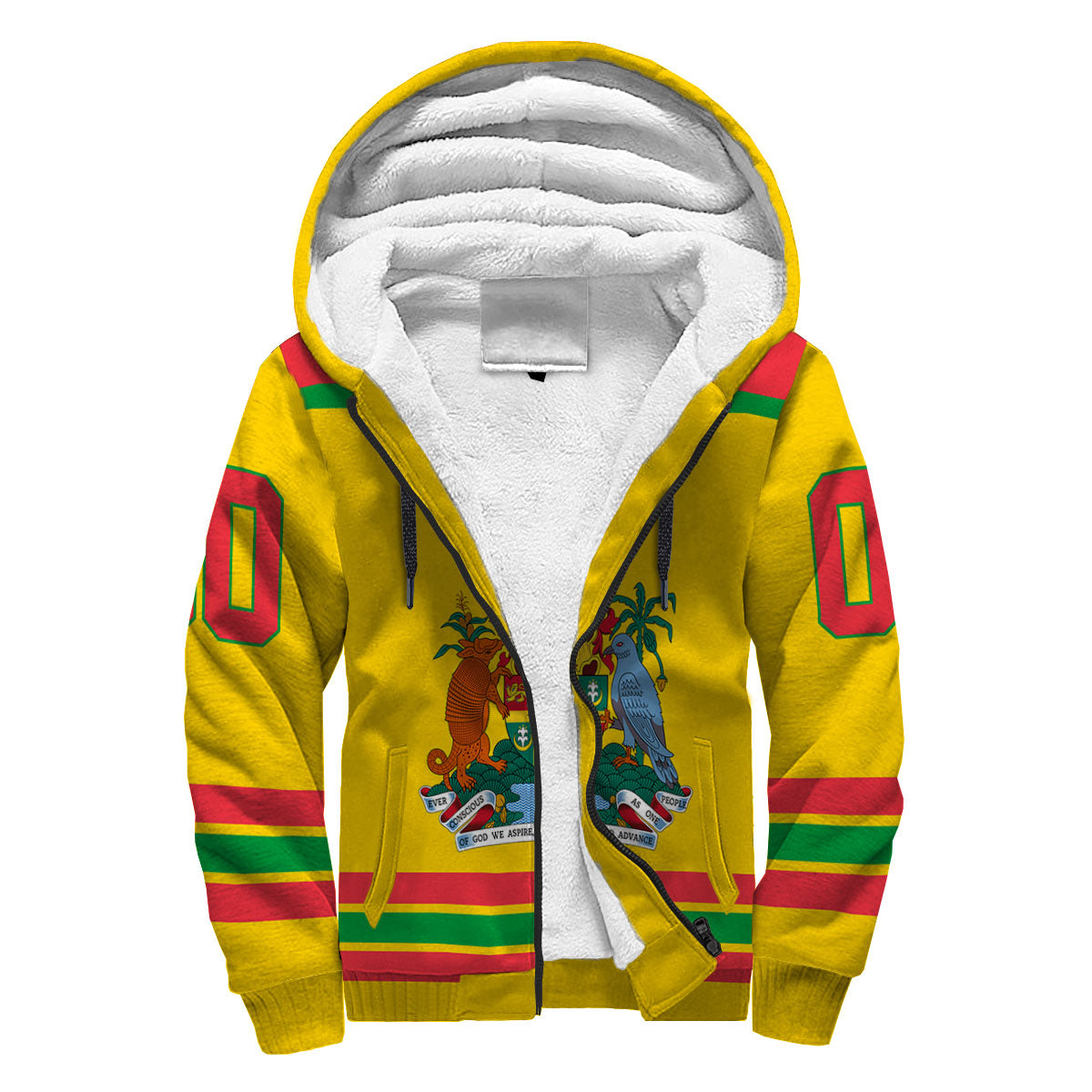 Grenada Sherpa Hoodie Flag & Coat Of Arms Hockey Style