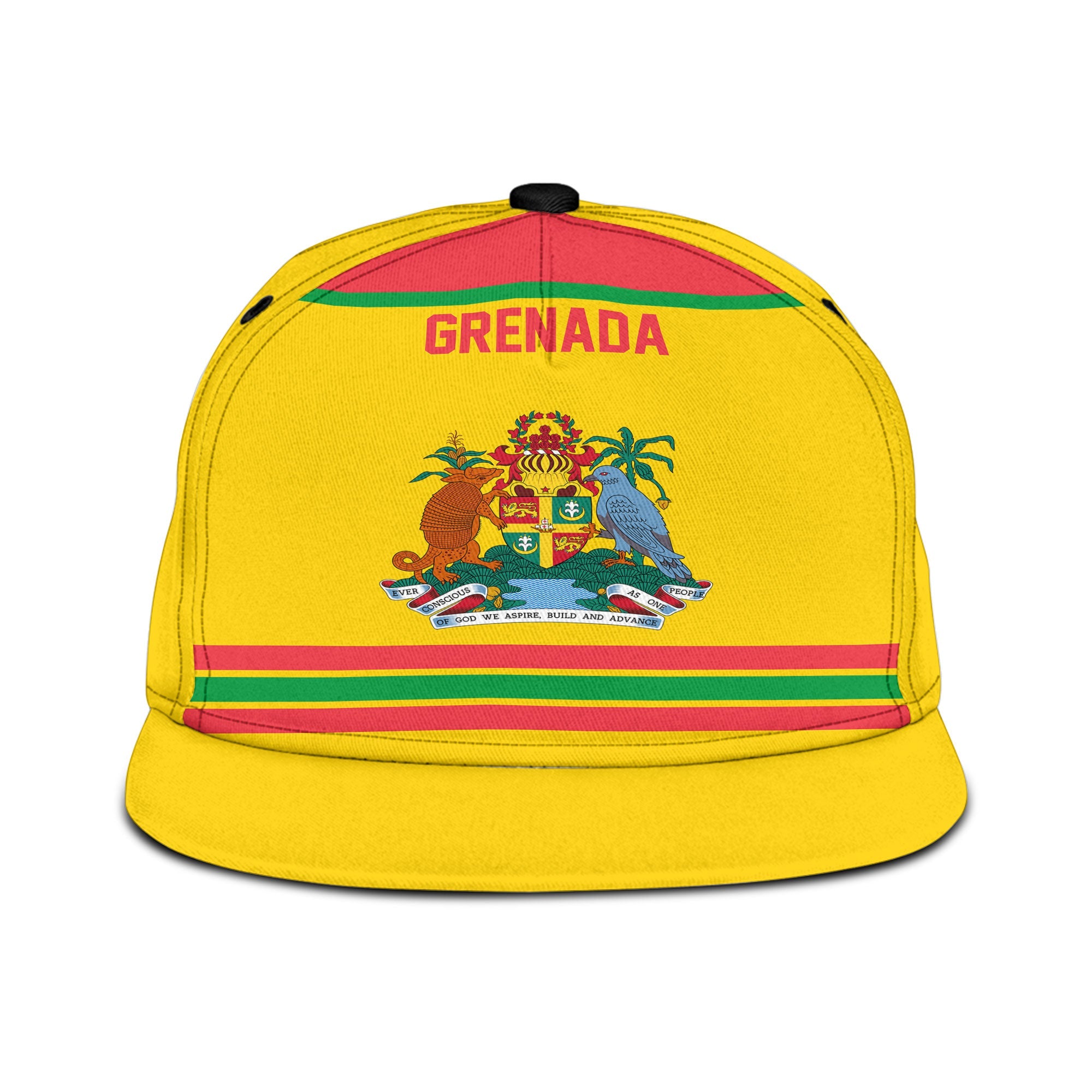 Grenada Snapback Hat Flag & Coat Of Arms Hockey Style