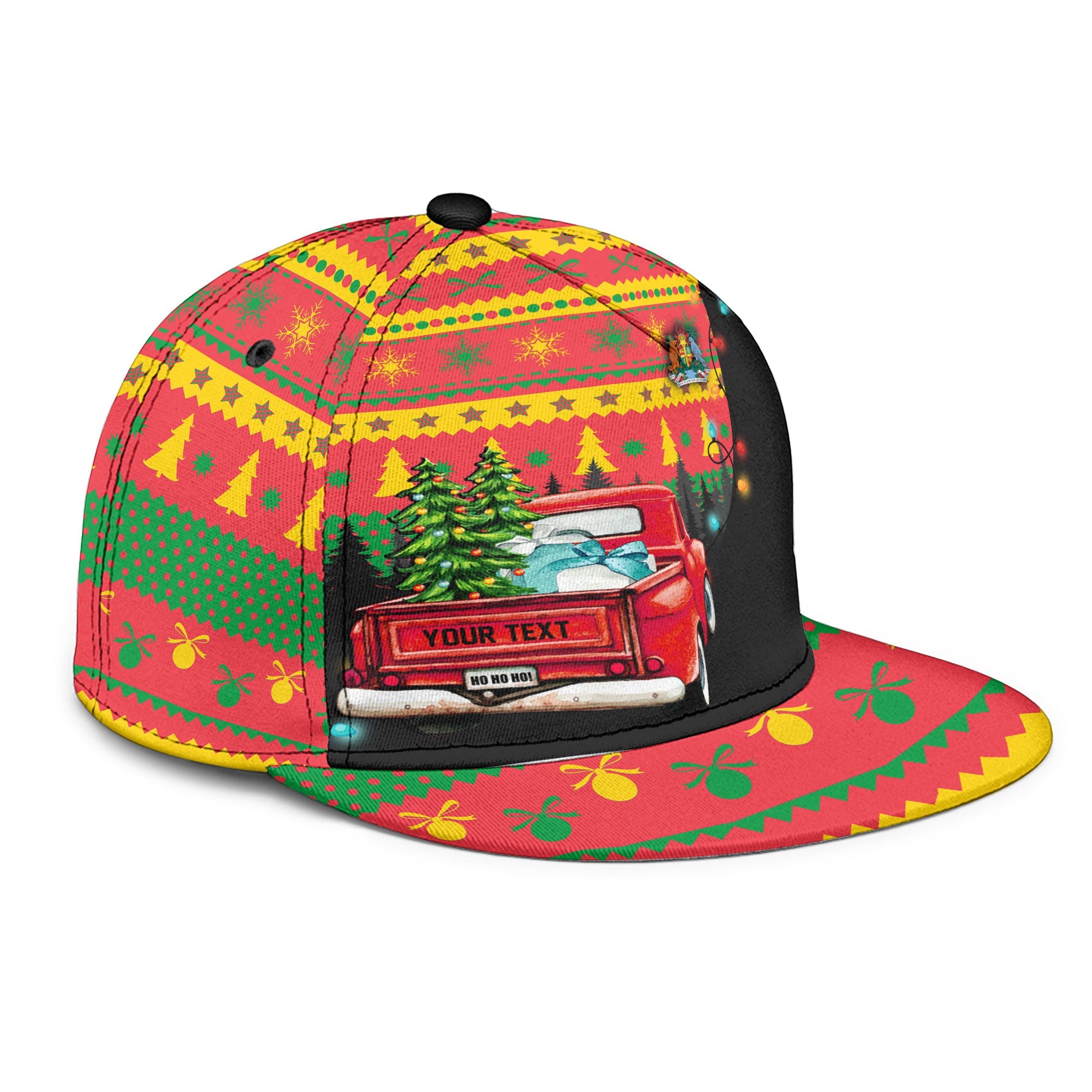 Grenada Snapback Hat Coat Of Arms Christmas Style