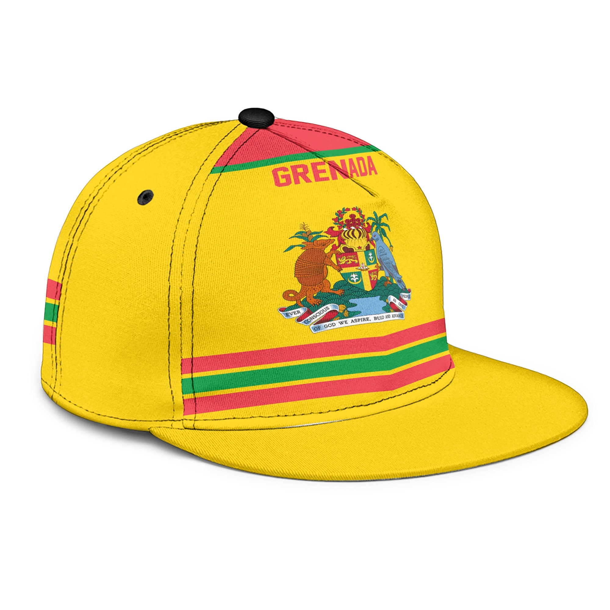 Grenada Snapback Hat Flag & Coat Of Arms Hockey Style