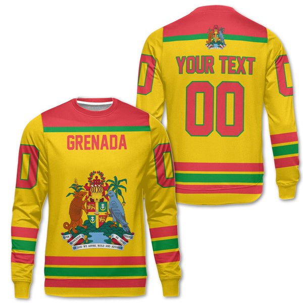 Grenada Sweatshirt Flag & Coat Of Arms Hockey Style