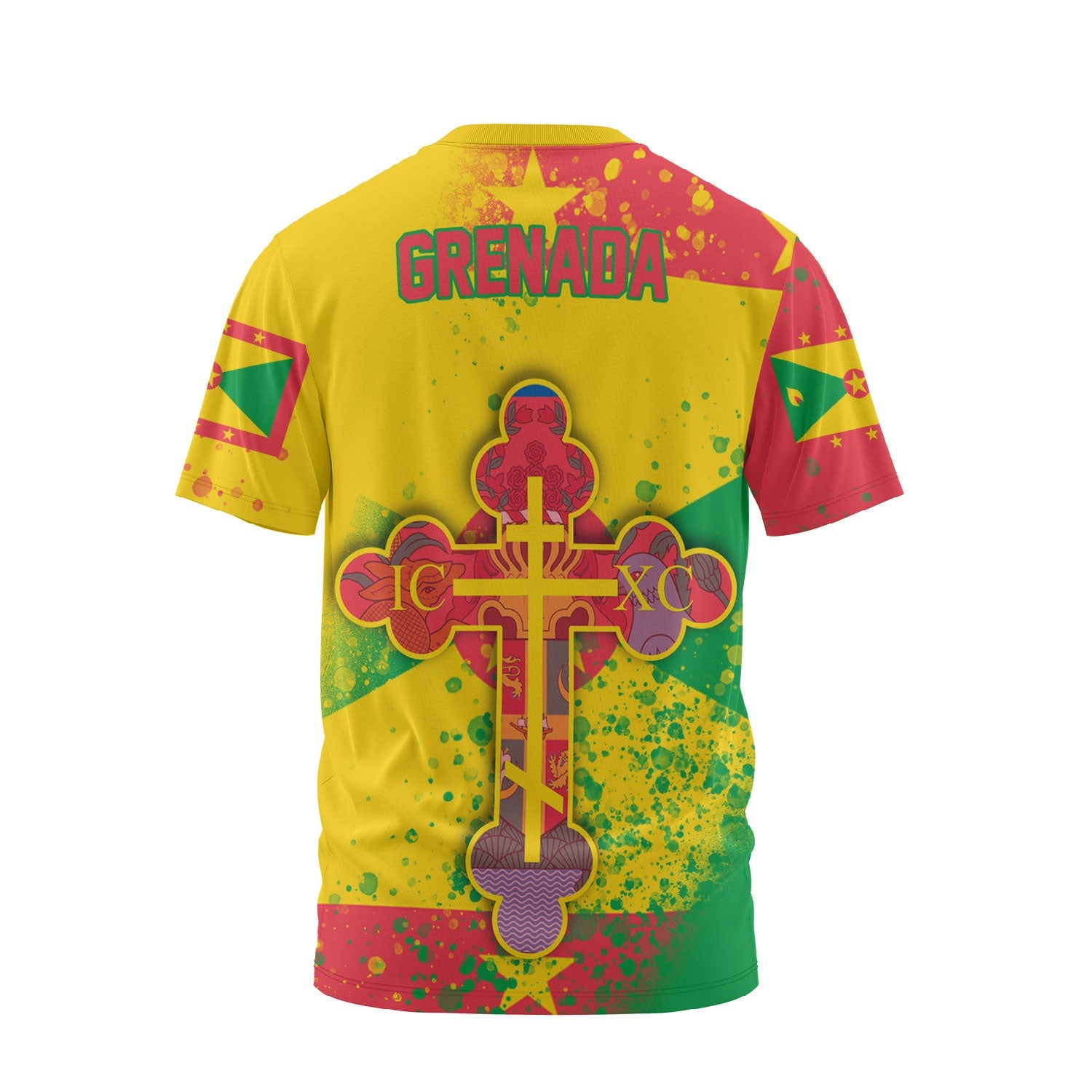 Grenada T Shirt Flag & Coat Of Arms Orthodox Style