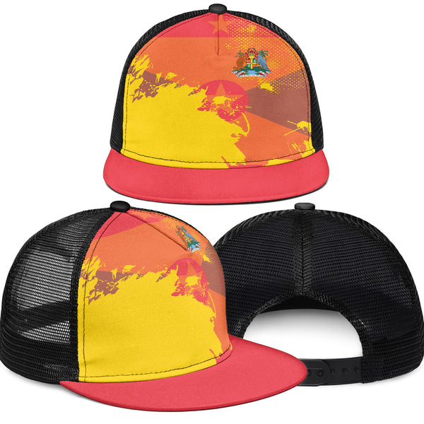 Grenada Trucker Hat Flag & Coat Of Arms Paint Style