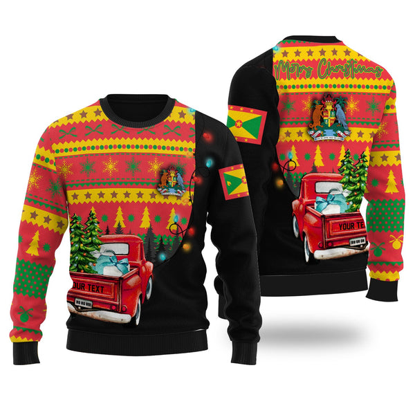 Grenada Ugly Sweater Coat Of Arms Christmas Style