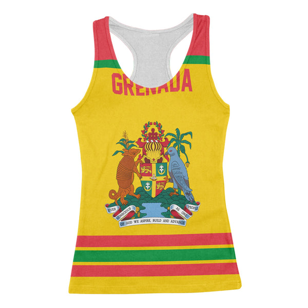 Grenada Women Tank Top Flag & Coat Of Arms Hockey Style