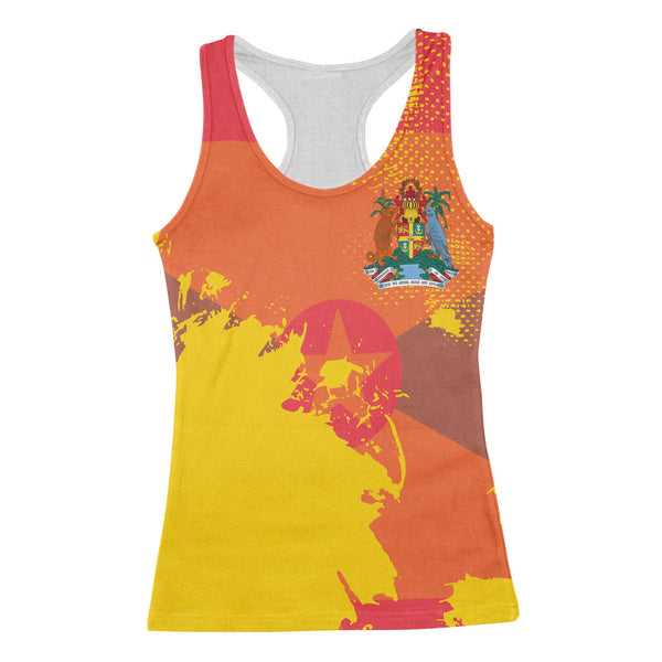 Grenada Women Tank Top Flag & Coat Of Arms Paint Style