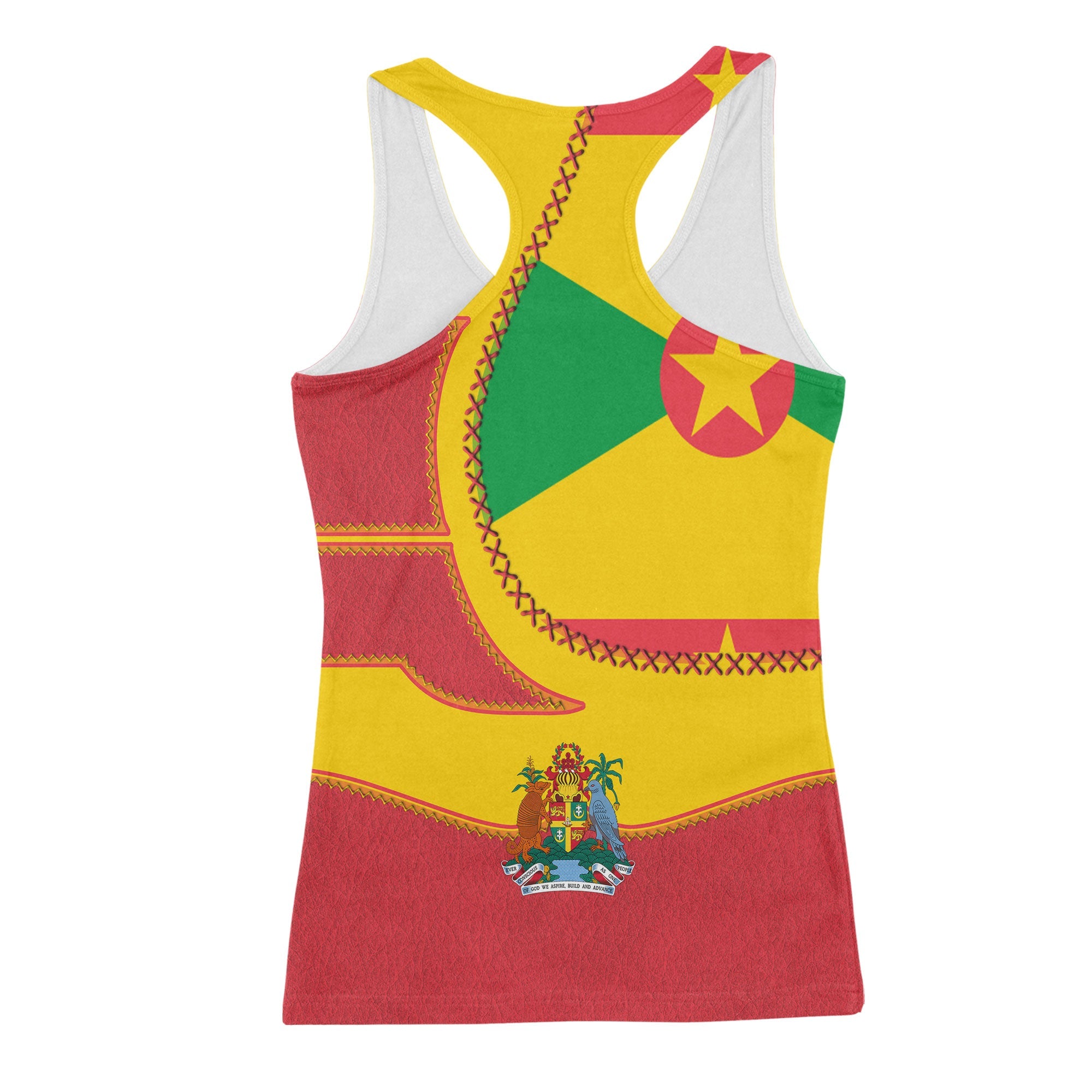 Grenada Women Tank Top Flag & Coat Of Arms Leather Style