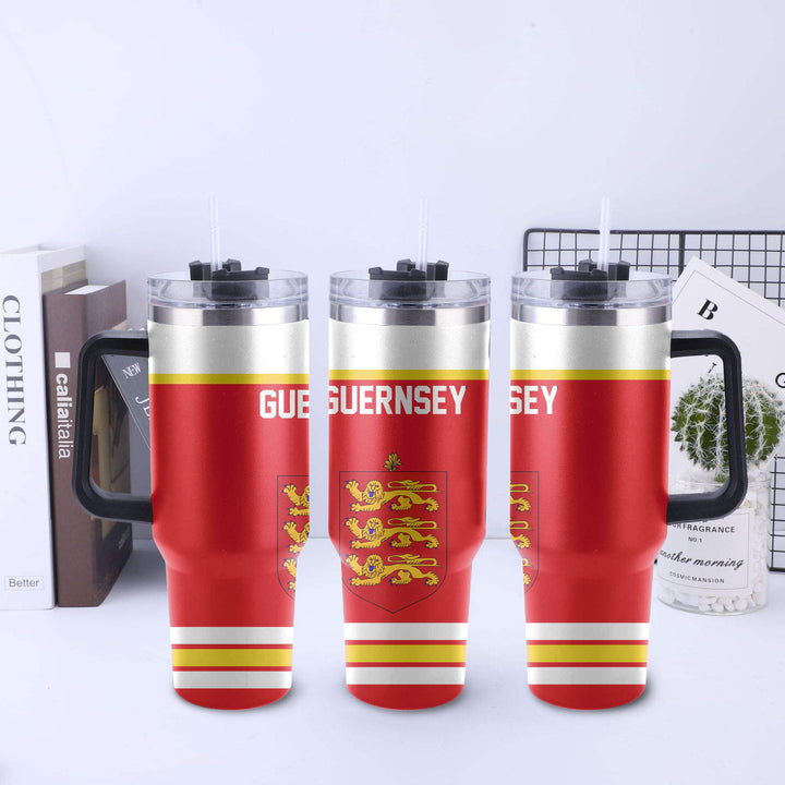 Guernsey Handle Tumbler Flag & Coat Of Arms Hockey Style