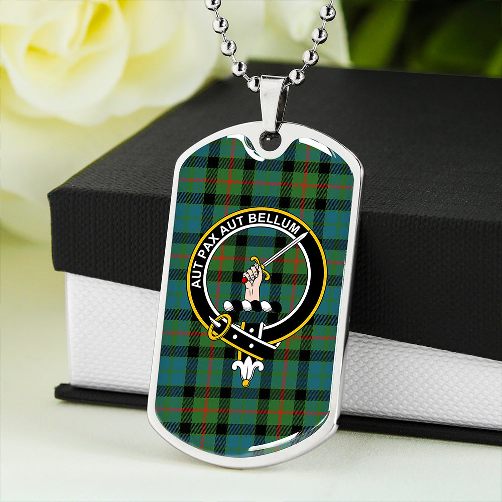 Gunn Ancient Clan Badge Classic Tartan Dog Tag Necklace