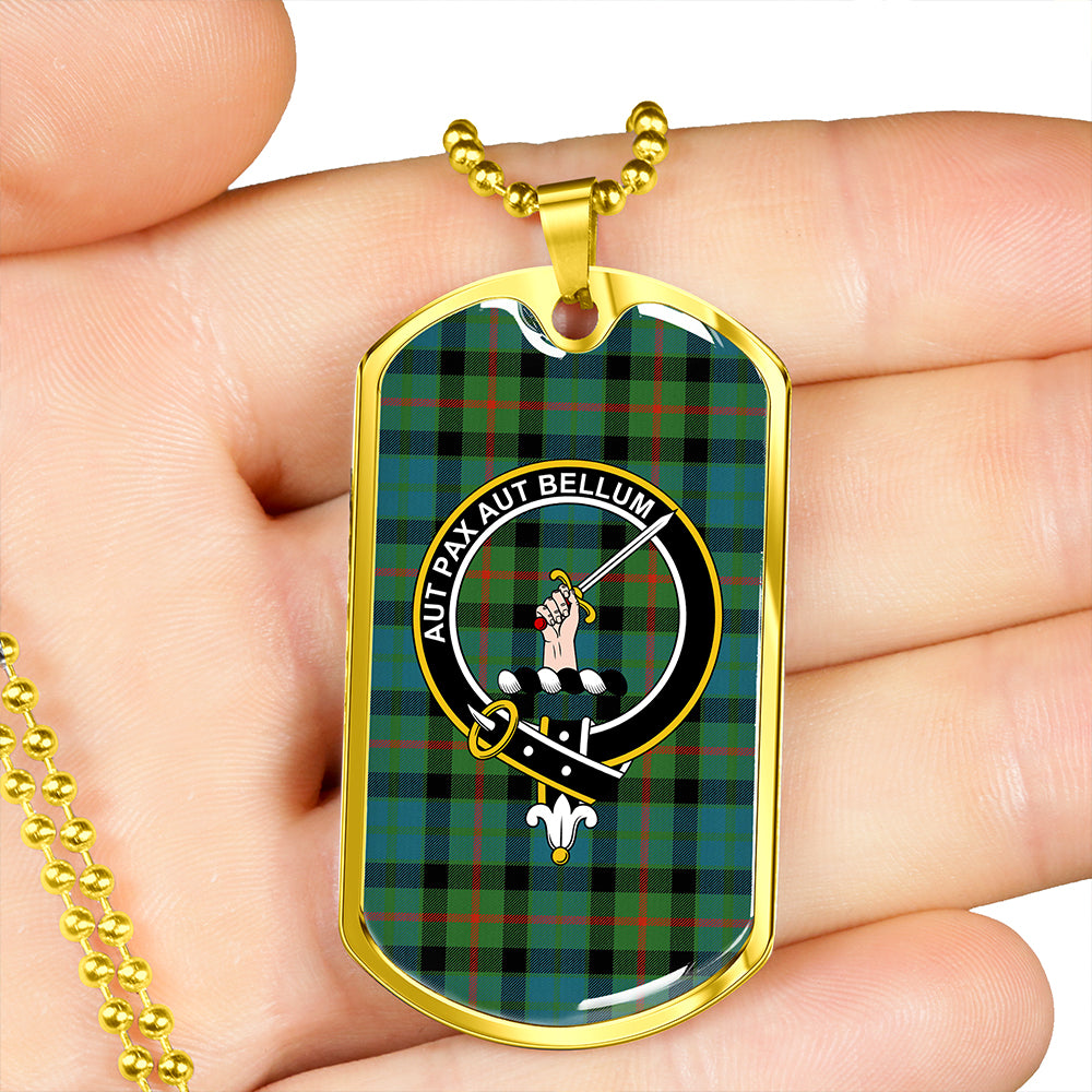 Gunn Ancient Clan Badge Classic Tartan Dog Tag Necklace