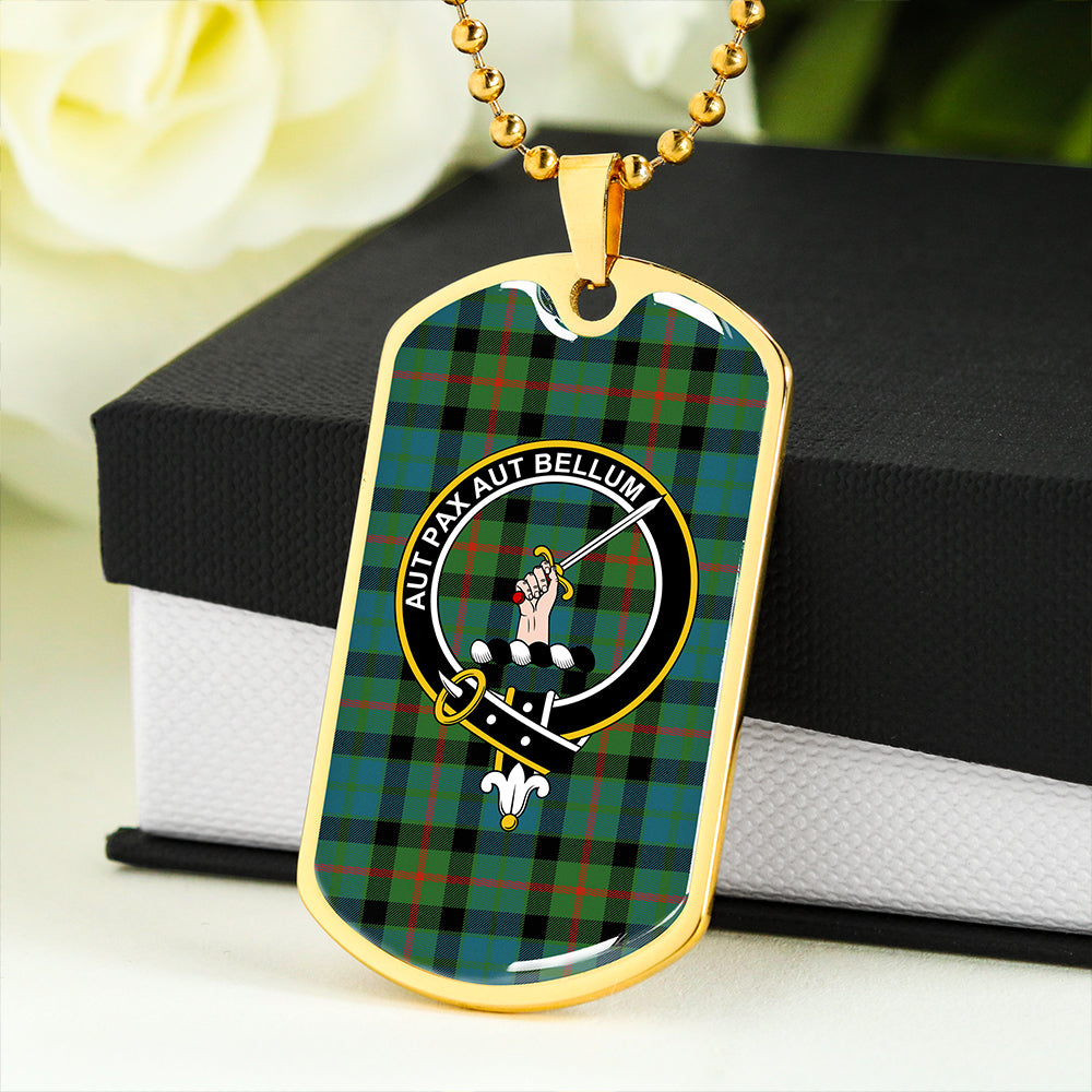 Gunn Ancient Clan Badge Classic Tartan Dog Tag Necklace