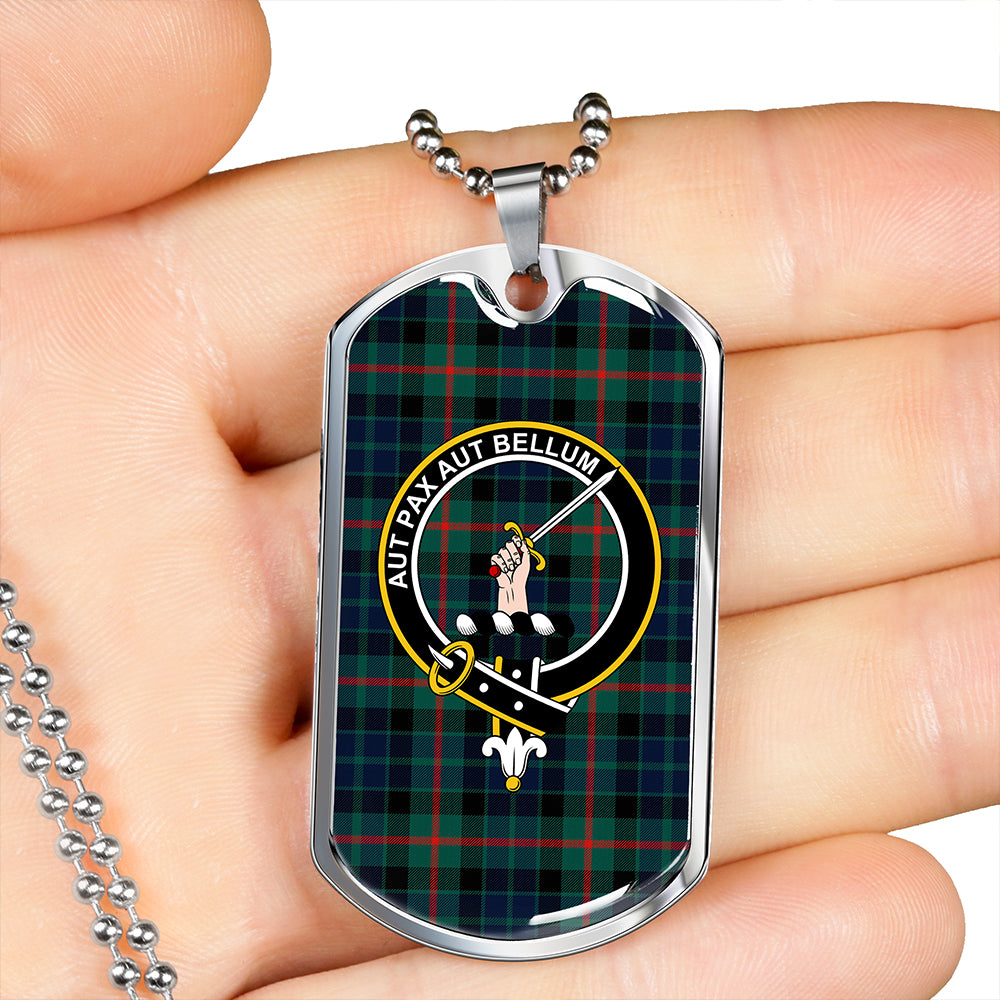 Gunn Modern Clan Badge Classic Tartan Dog Tag Necklace