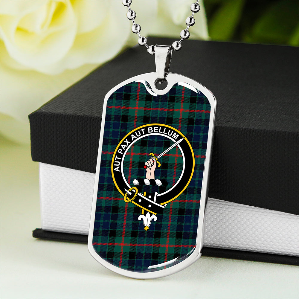 Gunn Modern Clan Badge Classic Tartan Dog Tag Necklace