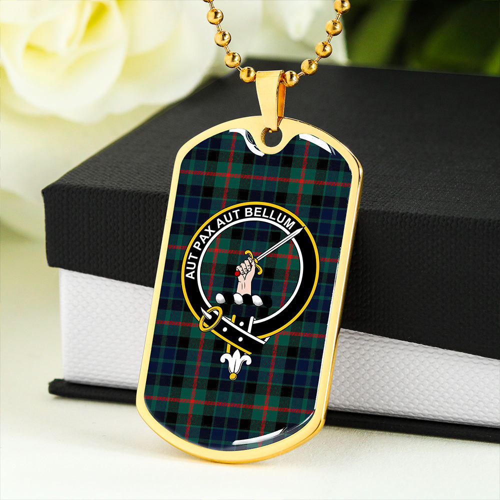 Gunn Modern Clan Badge Classic Tartan Dog Tag Necklace
