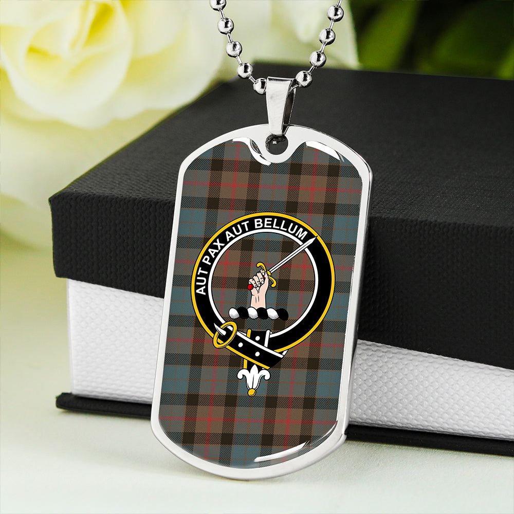 Gunn Weathered Clan Badge Classic Tartan Dog Tag Necklace