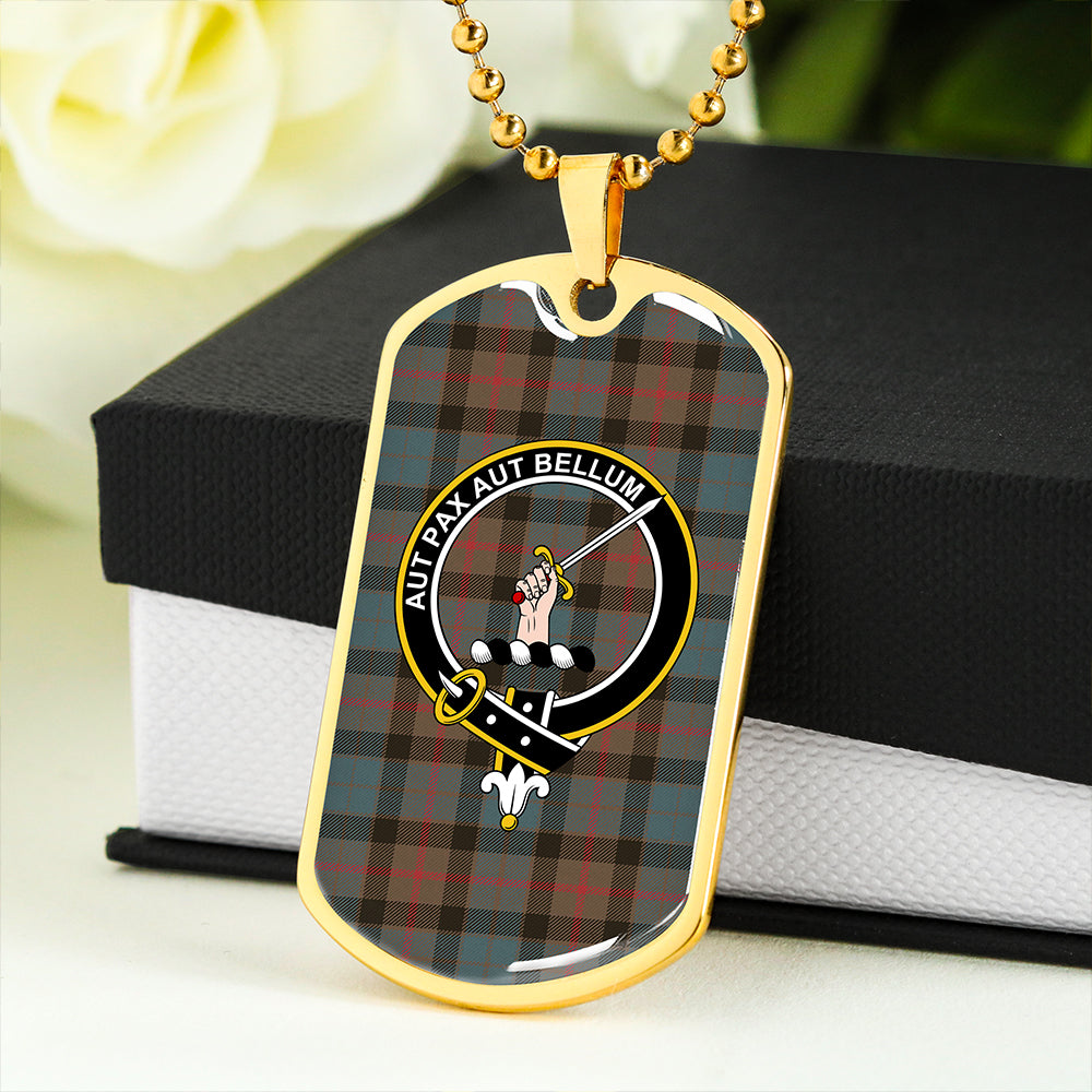 Gunn Weathered Clan Badge Classic Tartan Dog Tag Necklace