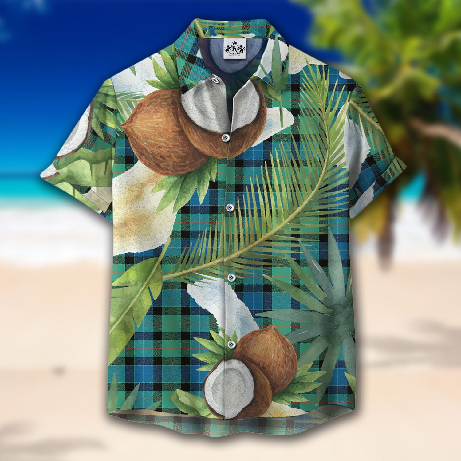 Scottish Tartan Gunn Ancient Clan Hawaiian Shirt Hibiscus - Tropical Garden Style