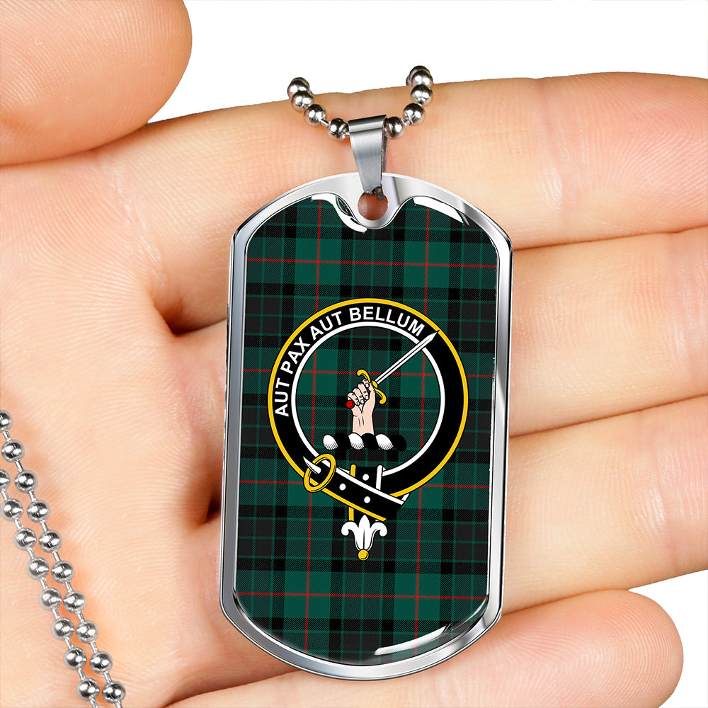 Gunn #2 Modern Clan Badge Classic Tartan Dog Tag Necklace