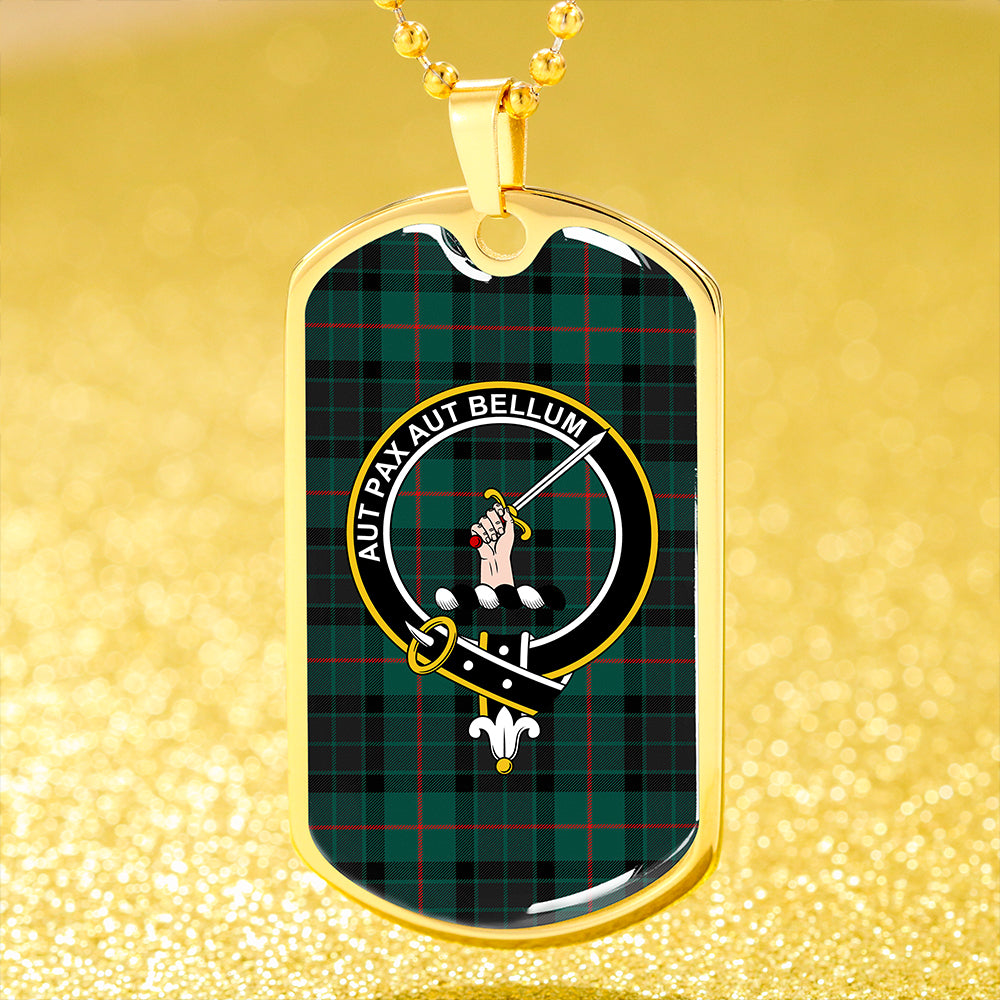 Gunn #2 Modern Clan Badge Classic Tartan Dog Tag Necklace