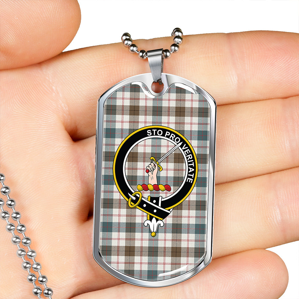 Guthrie Dress Weathered Clan Badge Classic Tartan Dog Tag Necklace