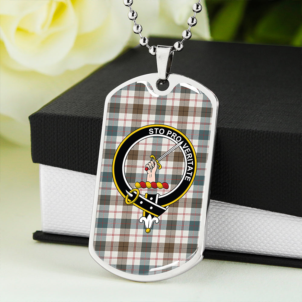 Guthrie Dress Weathered Clan Badge Classic Tartan Dog Tag Necklace