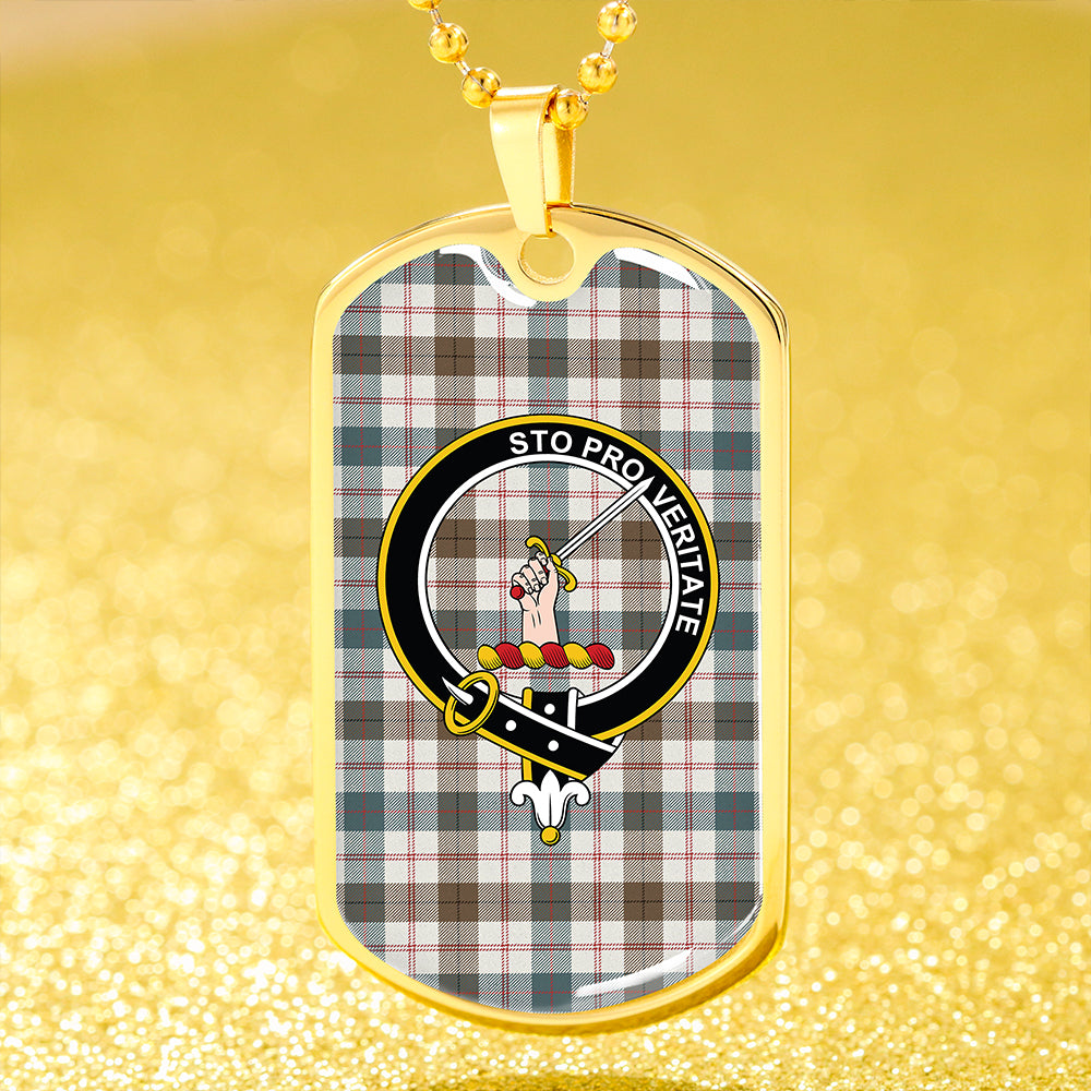 Guthrie Dress Weathered Clan Badge Classic Tartan Dog Tag Necklace