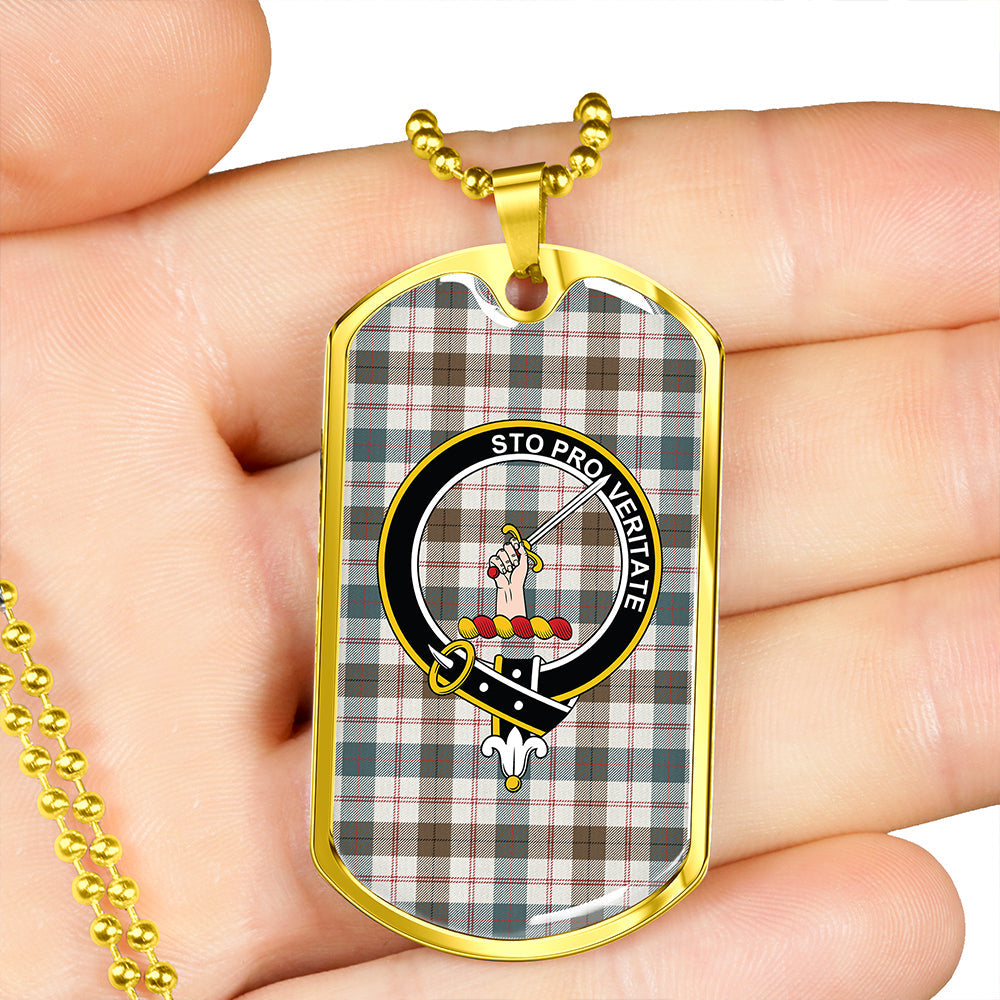 Guthrie Dress Weathered Clan Badge Classic Tartan Dog Tag Necklace