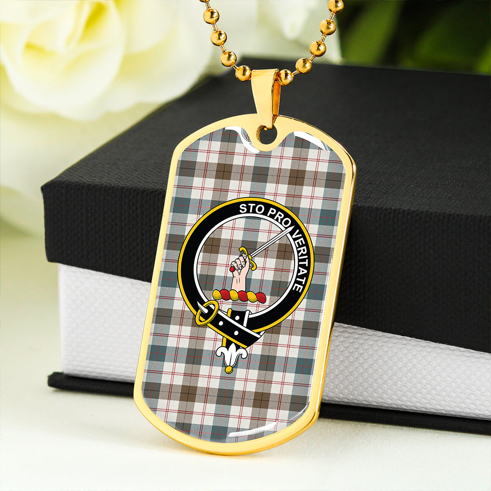 Guthrie Dress Weathered Clan Badge Classic Tartan Dog Tag Necklace