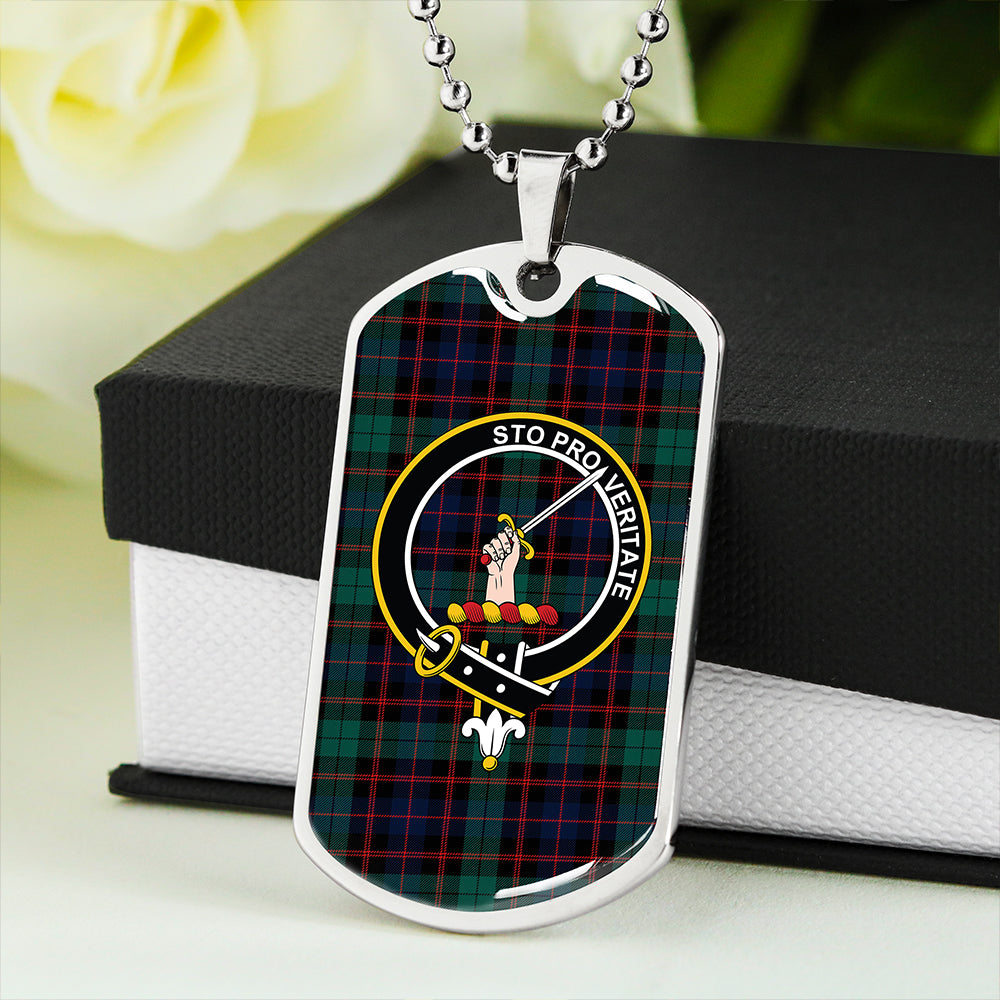 Guthrie Modern Clan Badge Classic Tartan Dog Tag Necklace