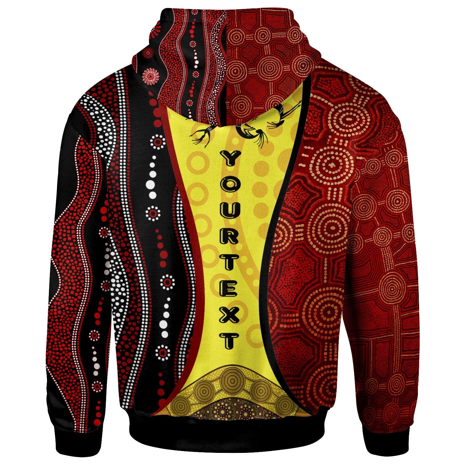 Aboriginal Zip Hoodie - Koori Dot Acrylic Paint & Dreamtime, Dance