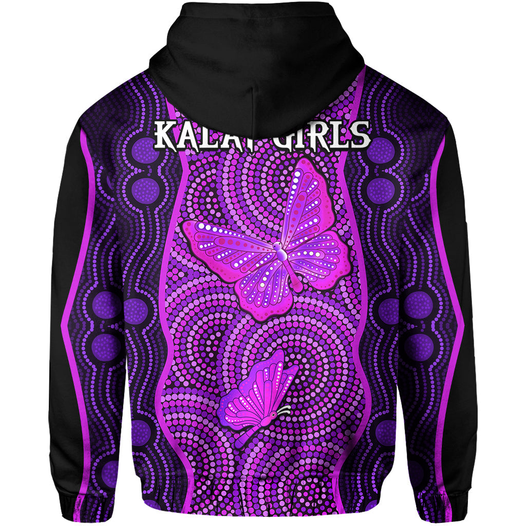 (KALAT GIRLS) Aboriginal Dot Hoodie Butterfly Victory Version Purple