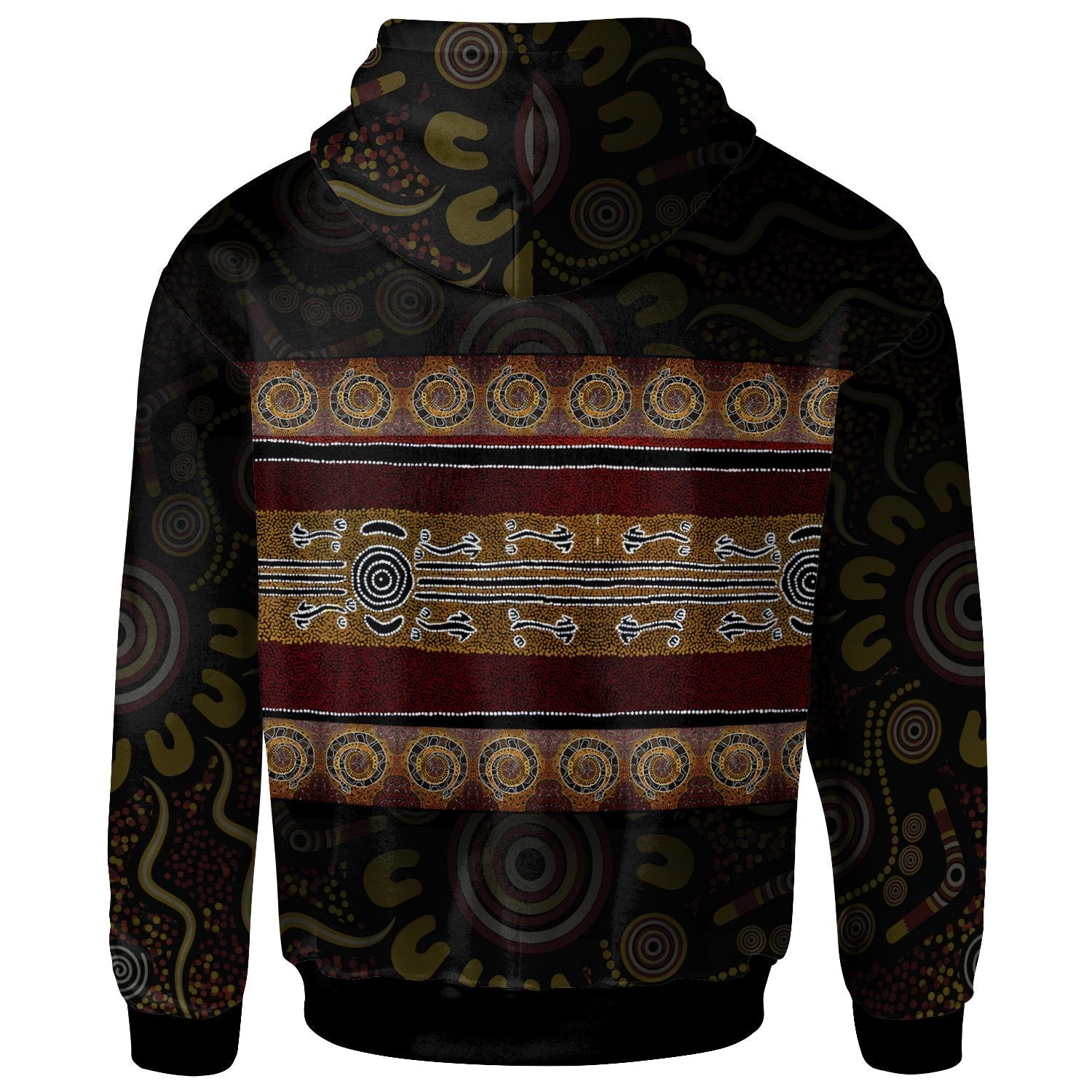 Zip Hoodie - Aboriginal Dot Panting Art Horizontal Lines