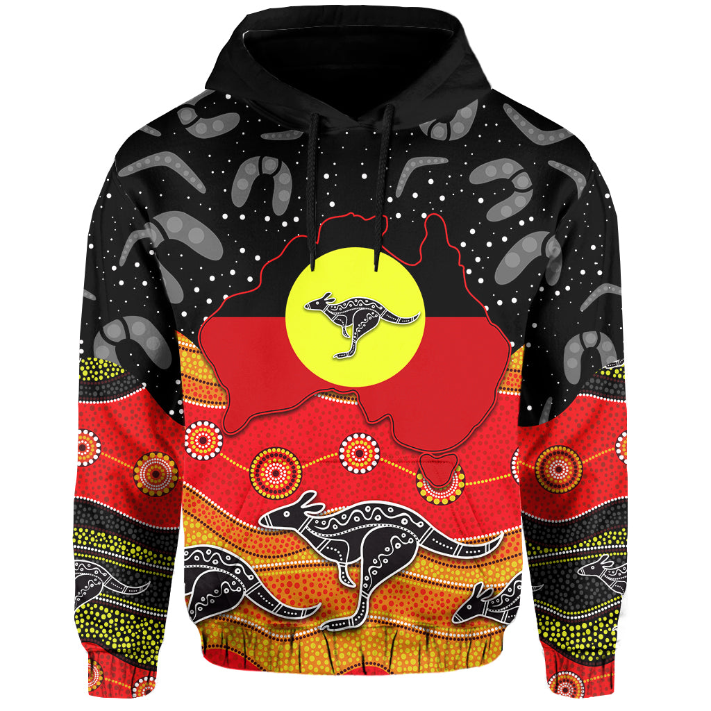 (Custom Personalised) Aboriginal Flag Hoodie Map Aussie