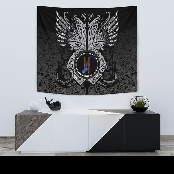 Viking Tapestry Haglaz Rune Raven Tattoo