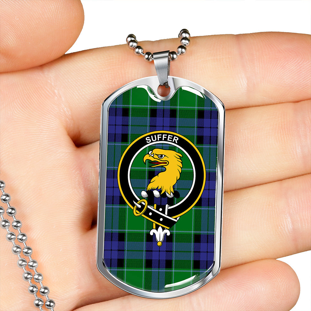 Haldane Clan Badge Classic Tartan Dog Tag Necklace