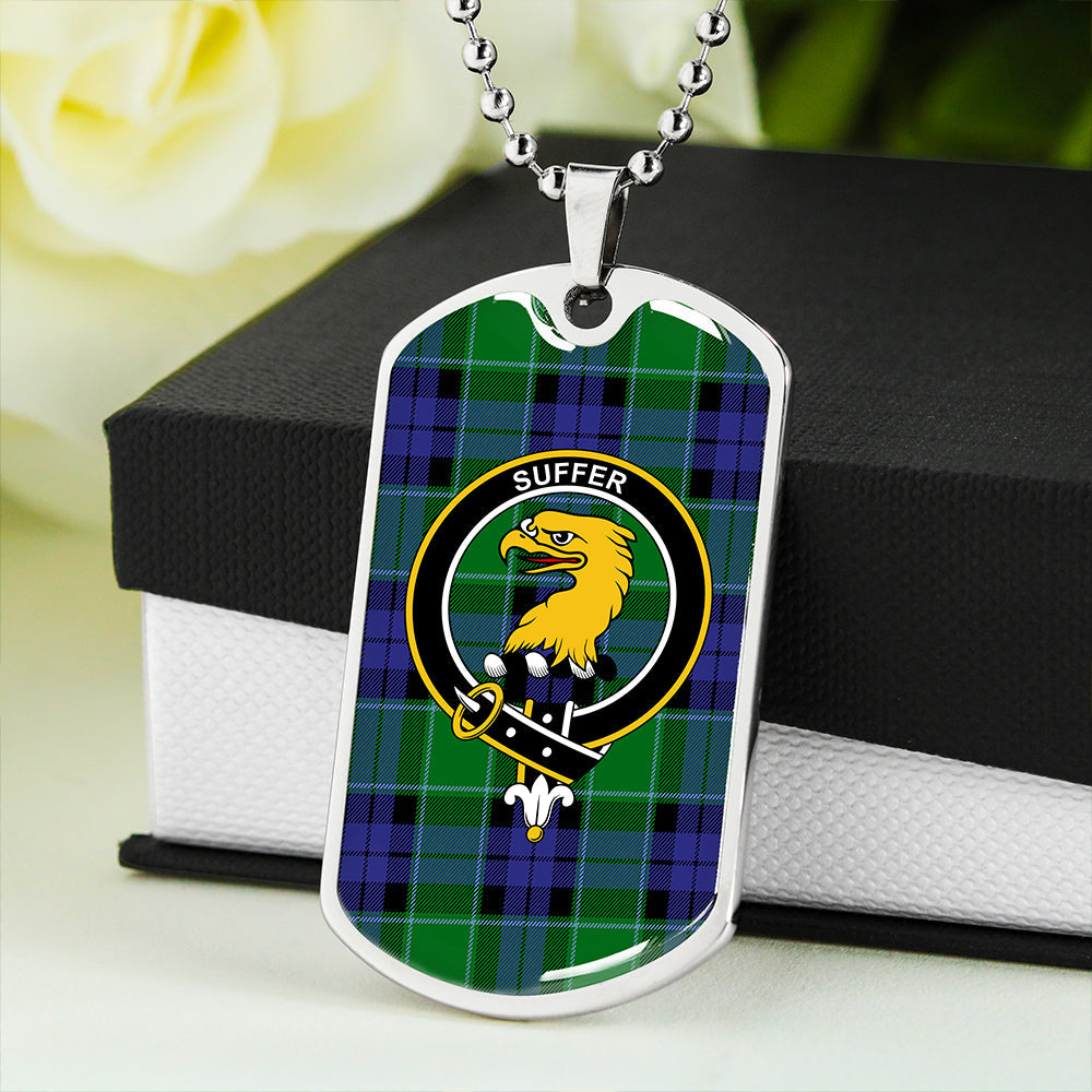 Haldane Clan Badge Classic Tartan Dog Tag Necklace