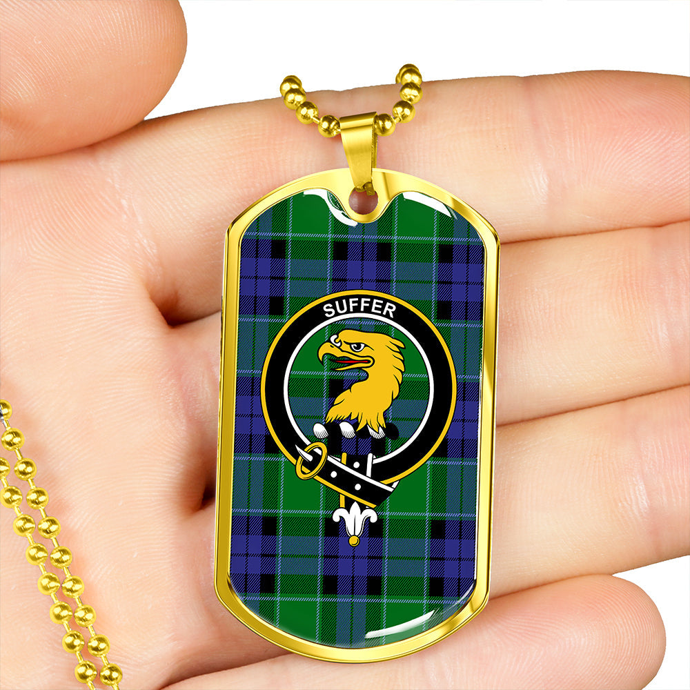 Haldane Clan Badge Classic Tartan Dog Tag Necklace