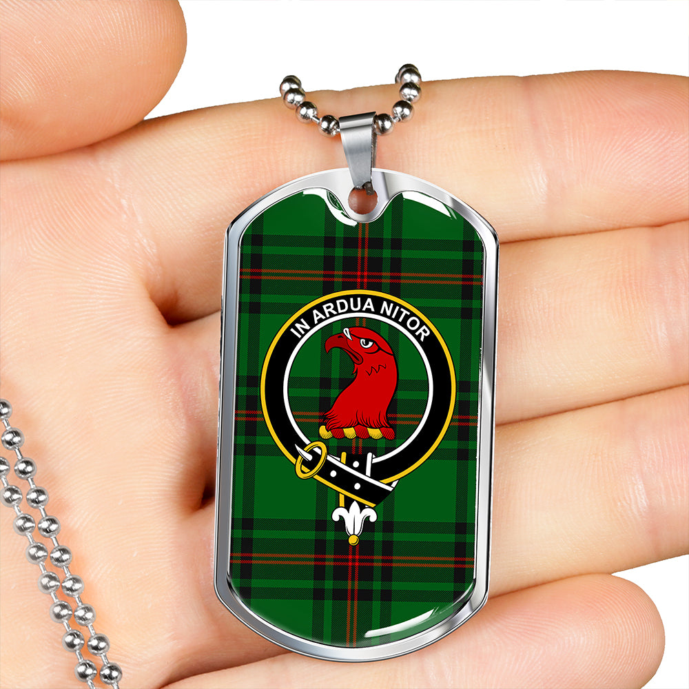 Halkerston Clan Badge Classic Tartan Dog Tag Necklace