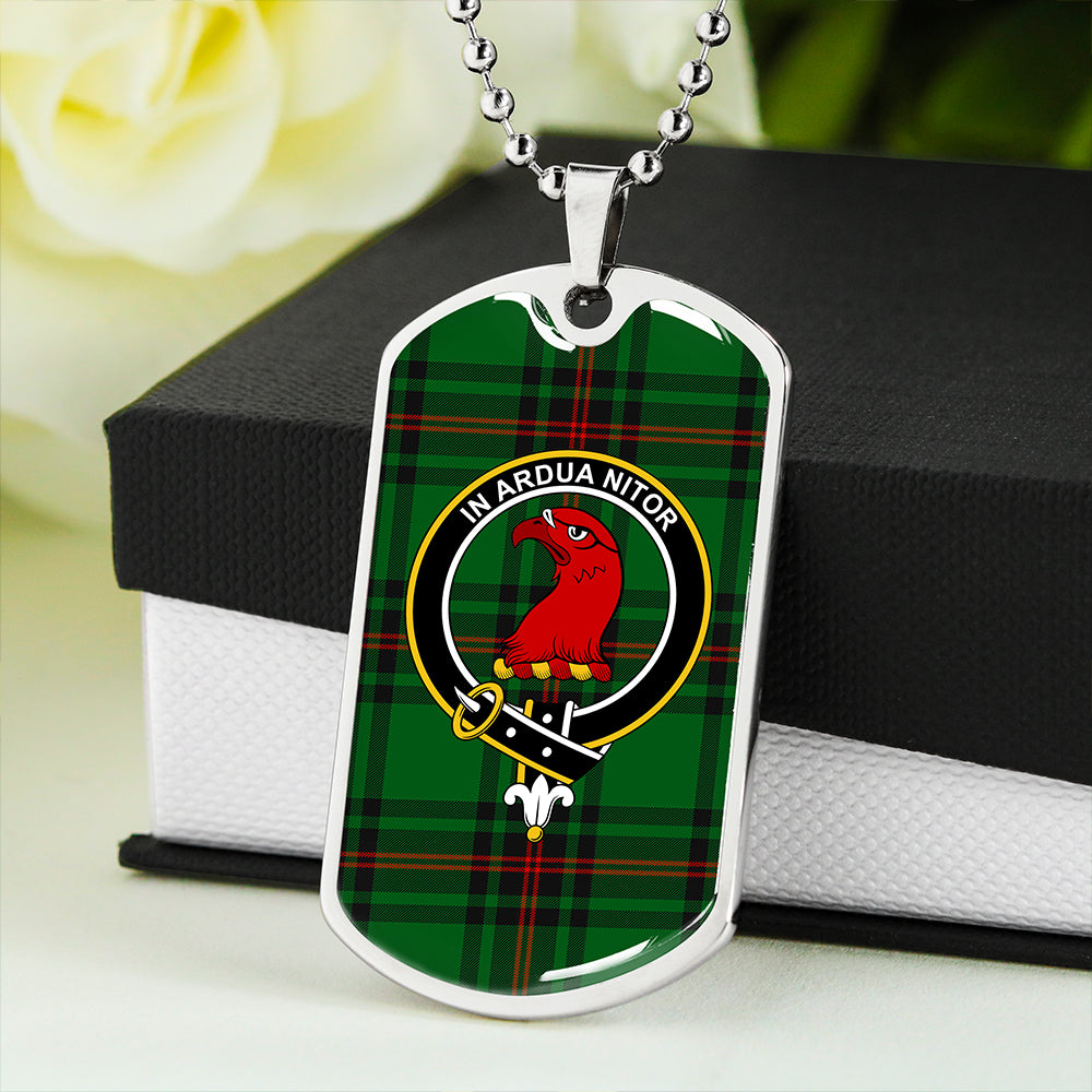Halkerston Clan Badge Classic Tartan Dog Tag Necklace