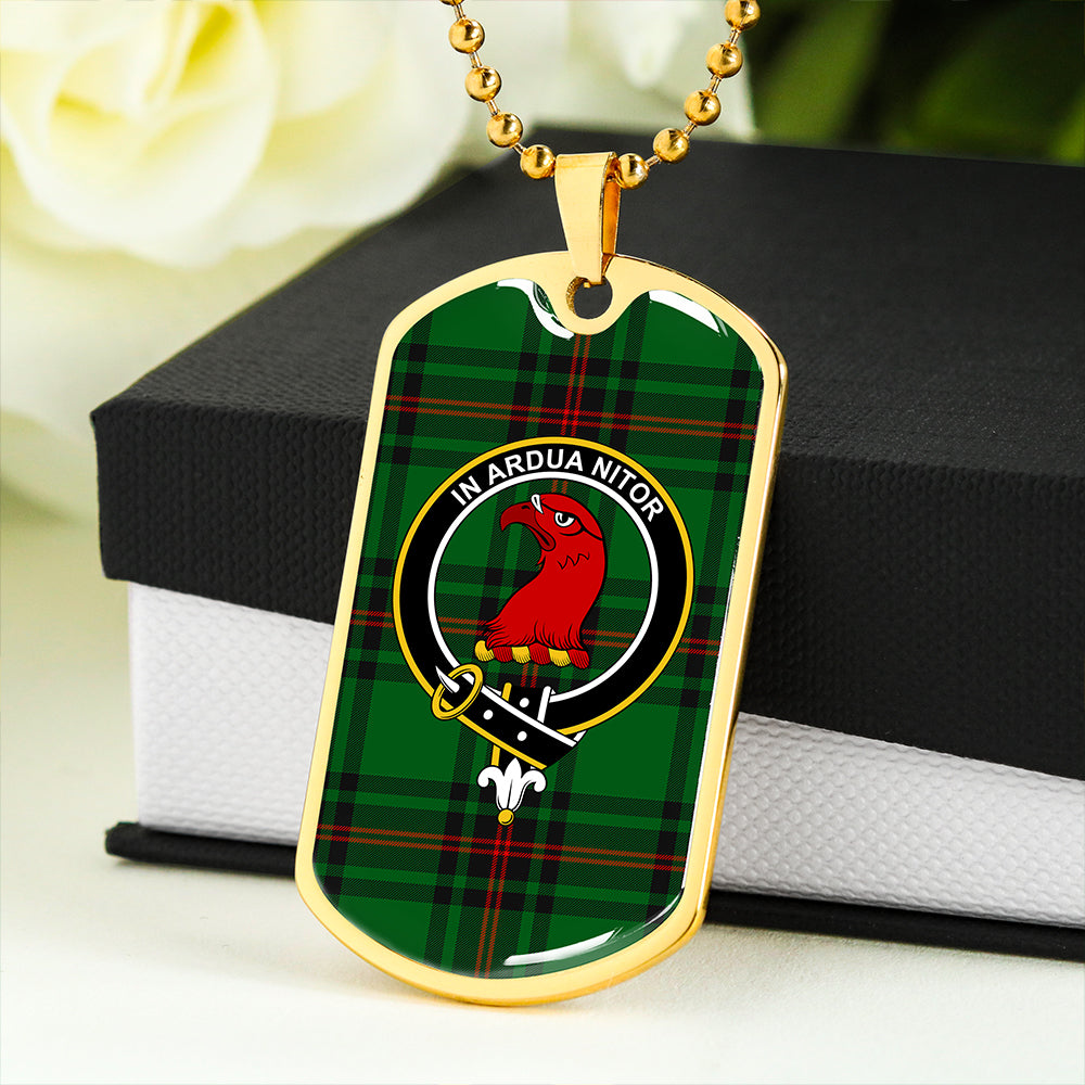 Halkerston Clan Badge Classic Tartan Dog Tag Necklace