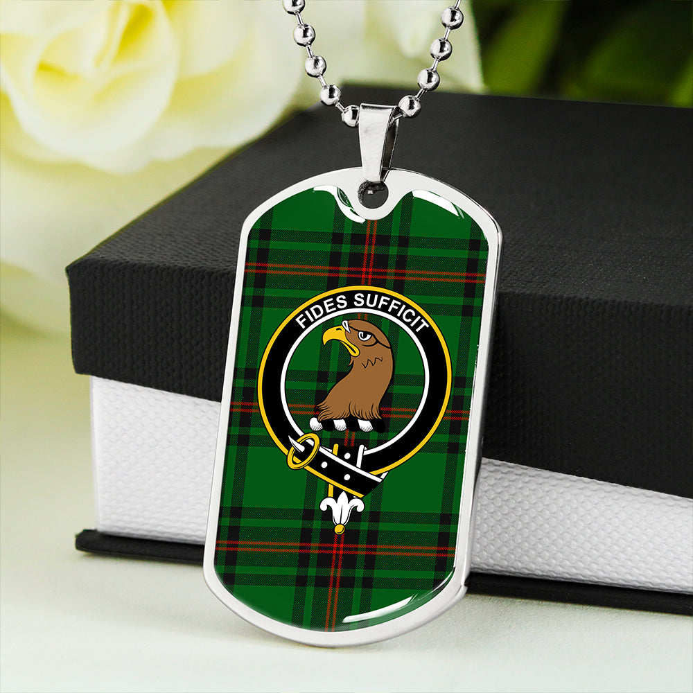 Halkett Clan Badge Classic Tartan Dog Tag Necklace