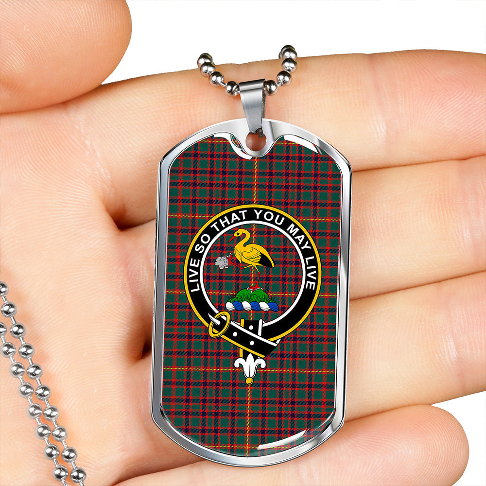Hall Modern Clan Badge Classic Tartan Dog Tag Necklace