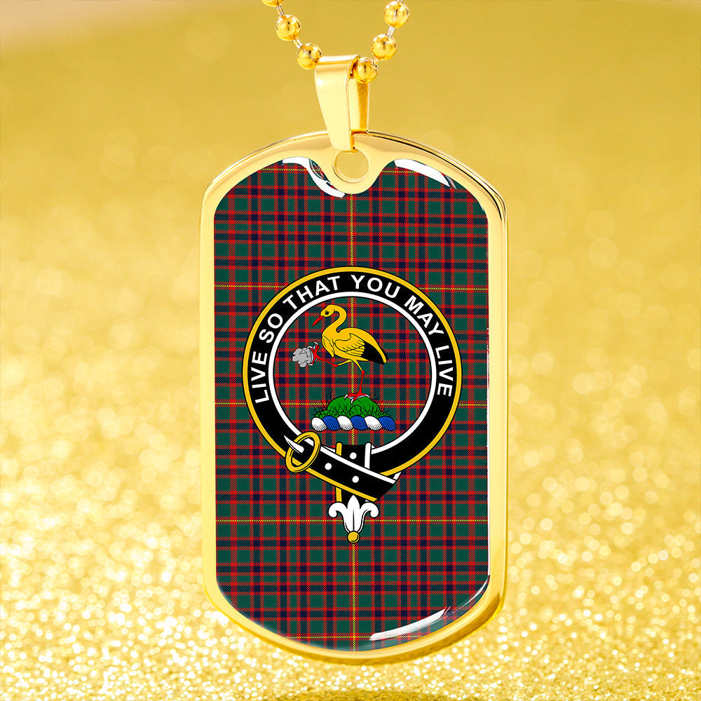 Hall Modern Clan Badge Classic Tartan Dog Tag Necklace