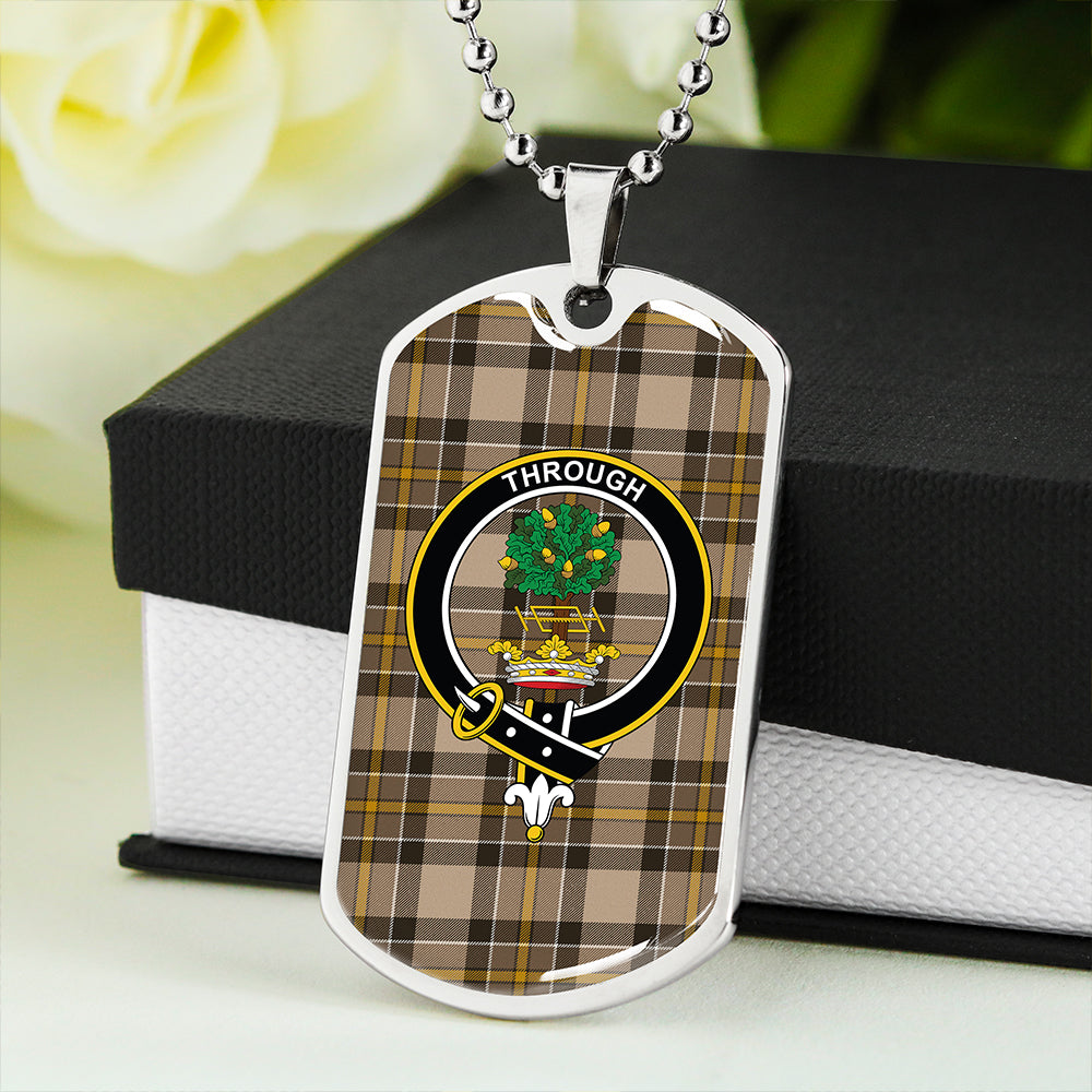Hamilton of Brandon Weathered Clan Badge Classic Tartan Dog Tag Necklace