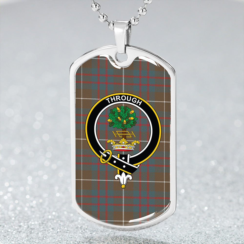 Hamilton of Clayton Weathered Clan Badge Classic Tartan Dog Tag Necklace