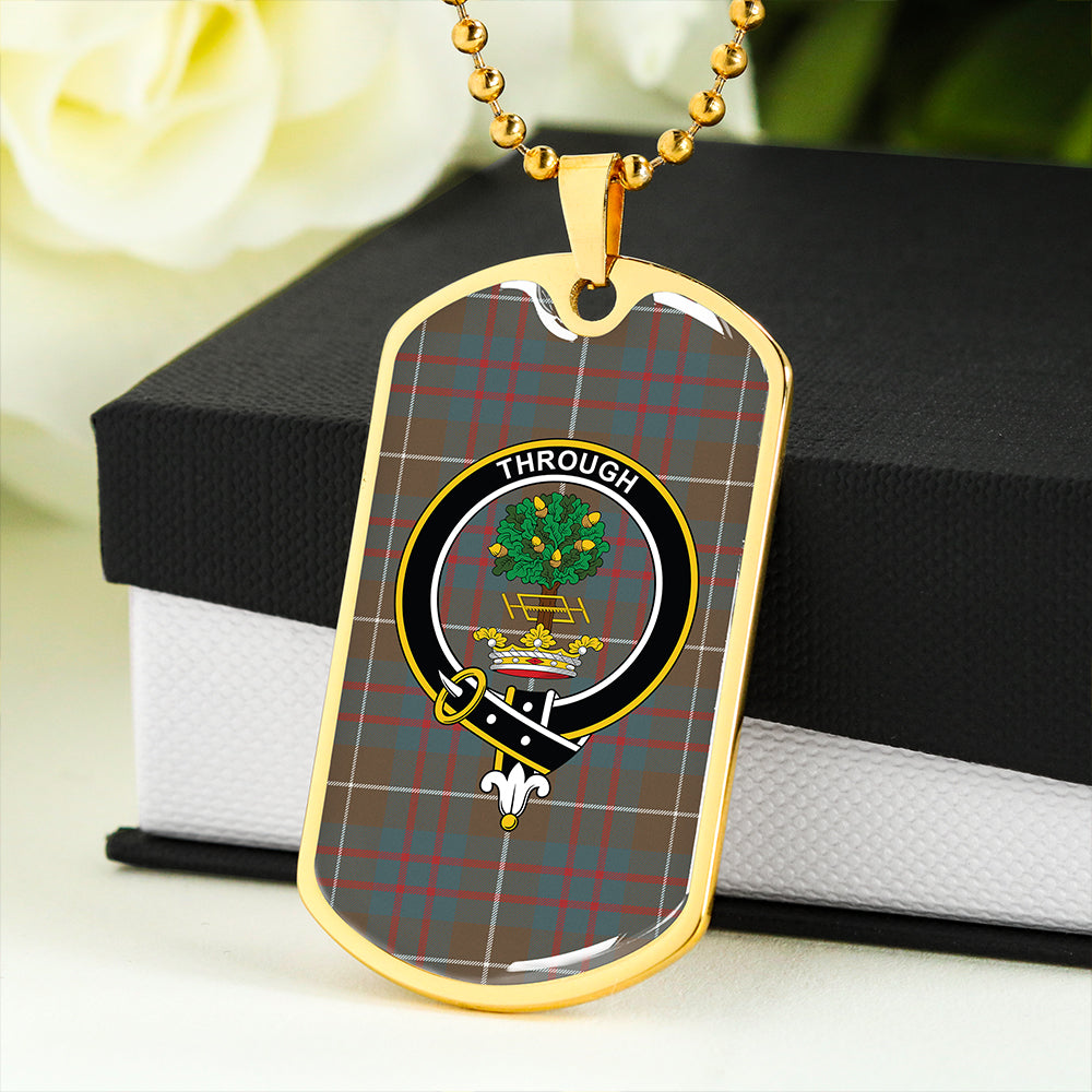 Hamilton of Clayton Weathered Clan Badge Classic Tartan Dog Tag Necklace