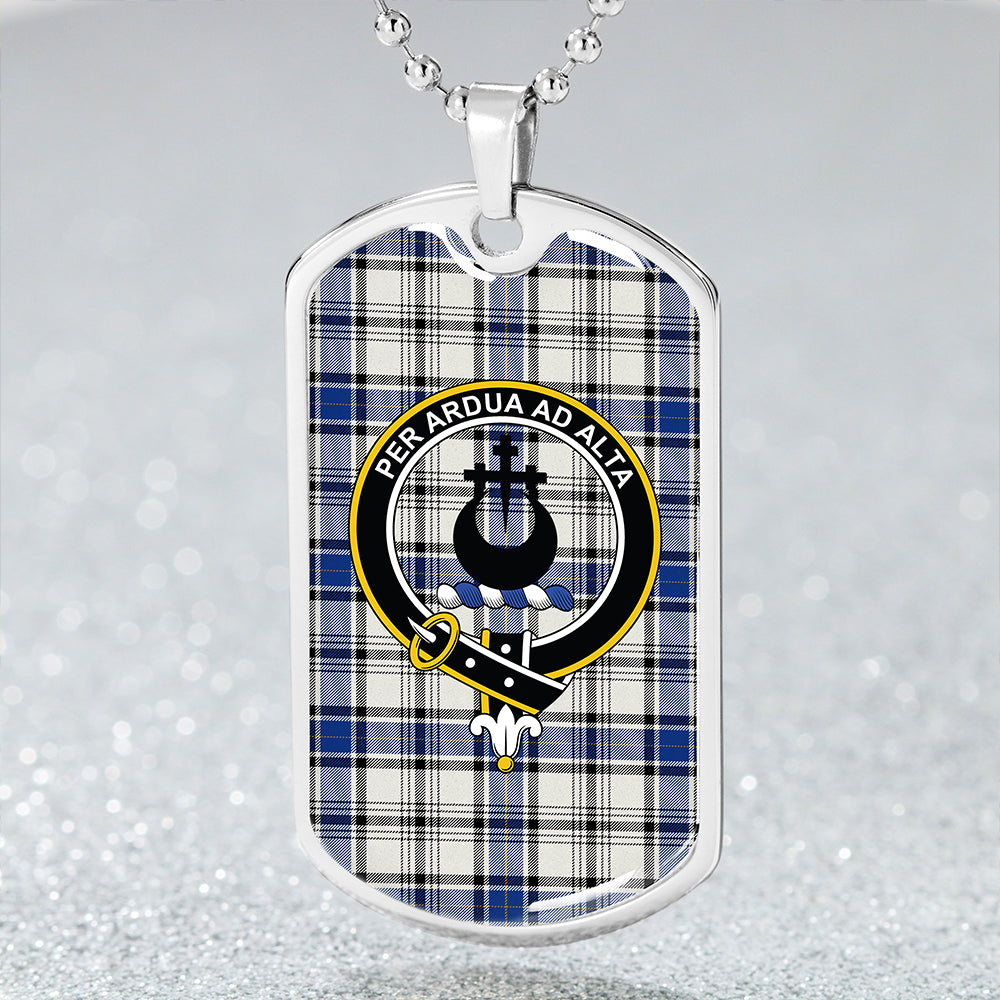 Hannay (Haney) (Hanna of Sorbie) Modern Clan Badge Classic Tartan Dog Tag Necklace