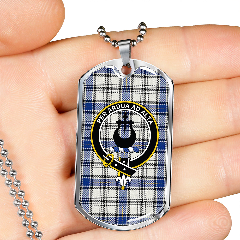 Hannay (Haney) (Hanna of Sorbie) Modern Clan Badge Classic Tartan Dog Tag Necklace