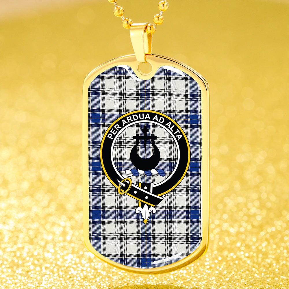 Hannay (Haney) (Hanna of Sorbie) Modern Clan Badge Classic Tartan Dog Tag Necklace