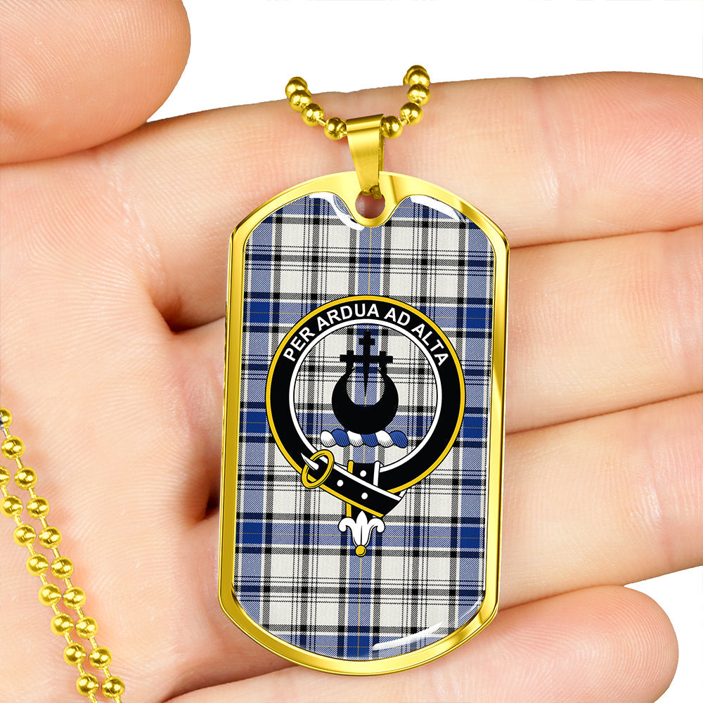 Hannay (Haney) (Hanna of Sorbie) Modern Clan Badge Classic Tartan Dog Tag Necklace